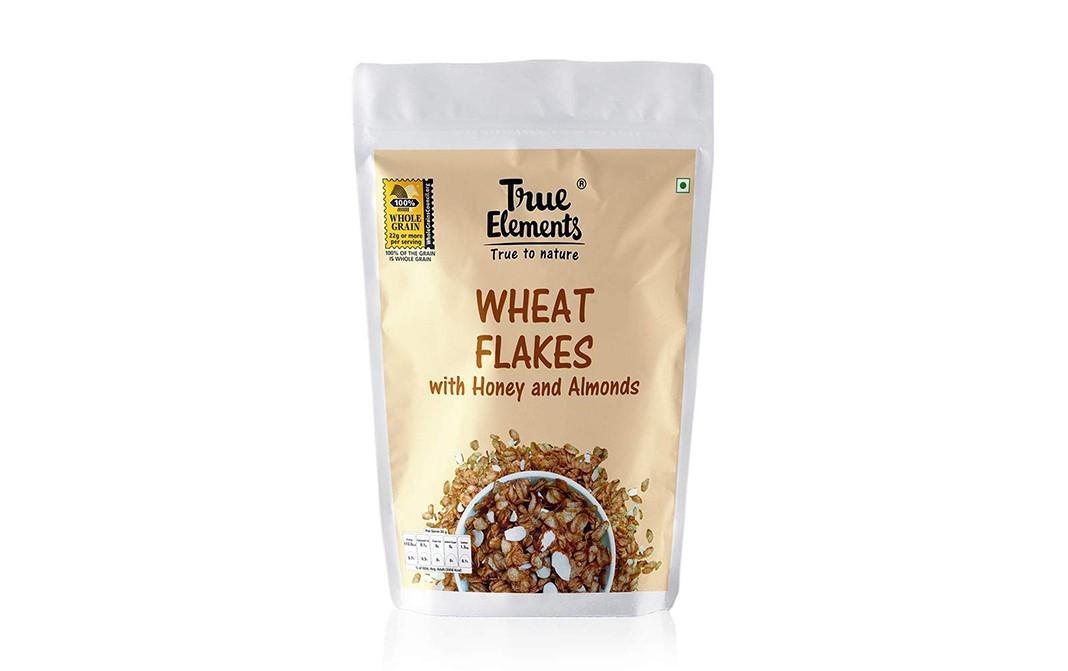 True Elements Wheat Flakes with Honey and Almonds   Pack  400 grams